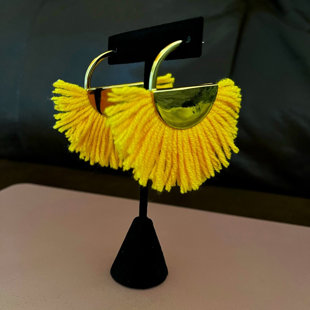 BaubleBar Bonita Yellow Fringe Earrings
